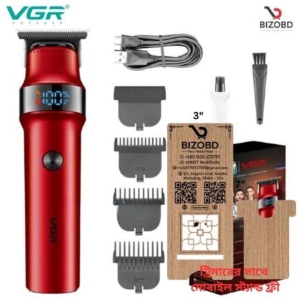 VGR V-987 Rosso Professional Beard and Moustache Trimmer for Men