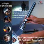 Geepas GFL3803 Rechargeable LED Flash Light Torch Light