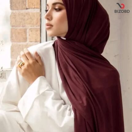 Elegant Soft Jersey Hijab for Women - Maroon