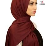 Elegant Soft Jersey Hijab for Women – Red Maroon Shade