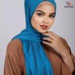 Elegant Soft Jersey Hijab for Women - Royal Blue Shade