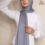 Elegant Soft Jersey Hijab for Women – Silver