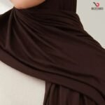 Elegant Soft Jersey Hijab for Women –  Chocolate Brown Shade - Image 2