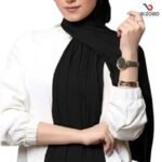 Elegant Soft Jersey Hijab for Women – Classic Black