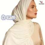 Elegant Soft Jersey Hijab for Women – Cream Shade - Image 2