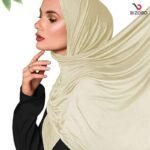 Elegant Soft Jersey Hijab for Women – Cream Shade