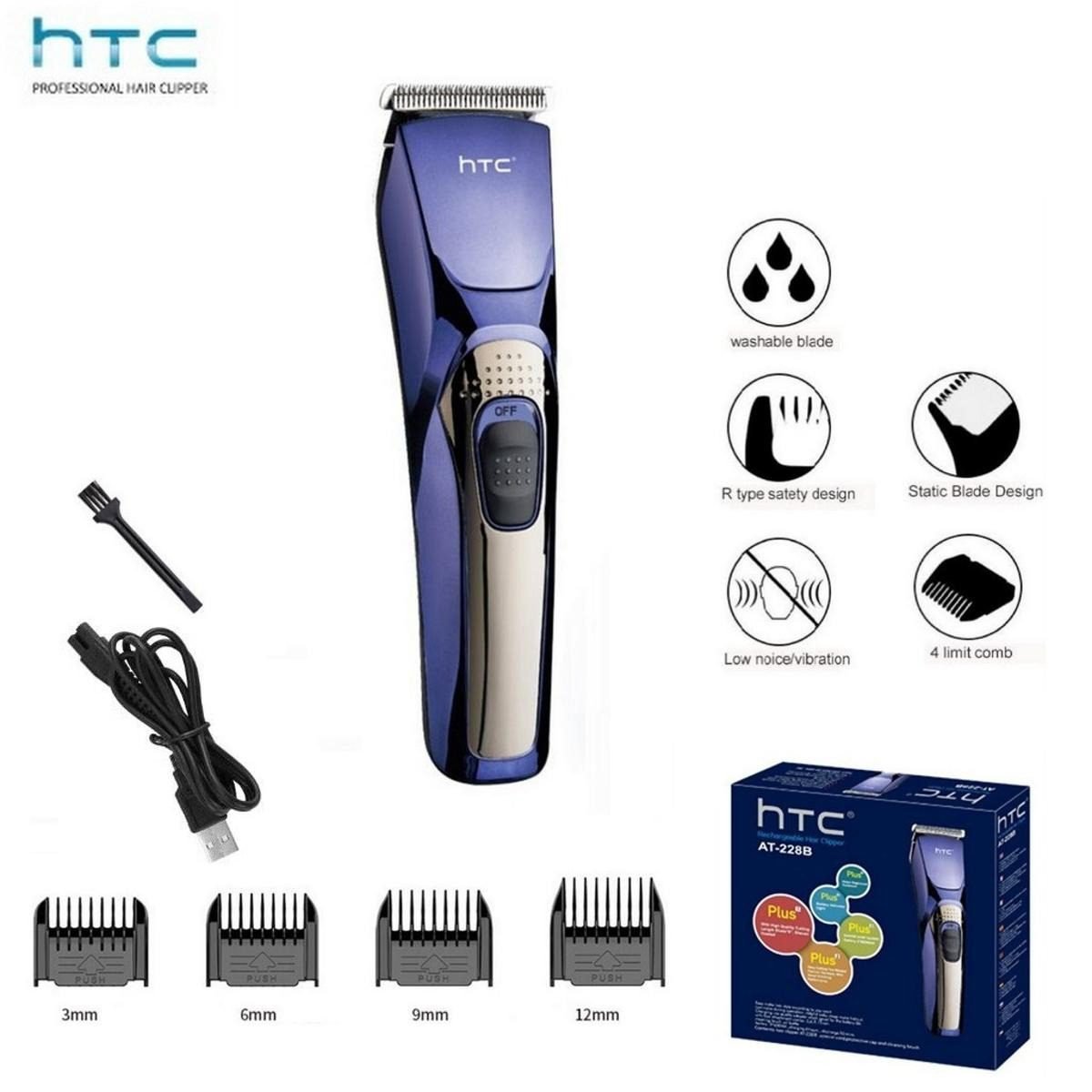 imgi_56_bc92c8fb24aac9b4f21e6a32ea253d99 HTC AT-228 Rechargeable Hair Cordless Trimmer for Men(Multicolor) - Image 1