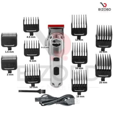 Geepas Rechargeable Hair and Beard Trimmer- GTR57510/ with High-Capacity, Detachable Blades