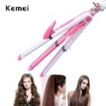 Kemei KM 1291 Ceramic Professional 3 in 1 Electric Hair Straightener Curler Styler and Crimper