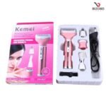 Kemei KM-6637 Multifunctional 4 in 1 Rechargeable woman body shaver Beard Eyebrow, Nose Trimmer set Female Electric shaver - Image 5