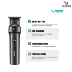 VGR V-987 Professional Beard and Moustache Trimmer for Men Black - Image 8
