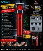 VGR V-987 Professional Beard and Moustache Trimmer for Men Black And Red