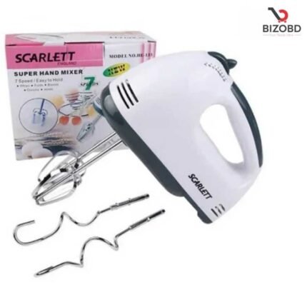 180 W Scarlett - Electric Egg Beater and Dough Mixer for Cake Cream and Other Baking Item with 4 Stirrers