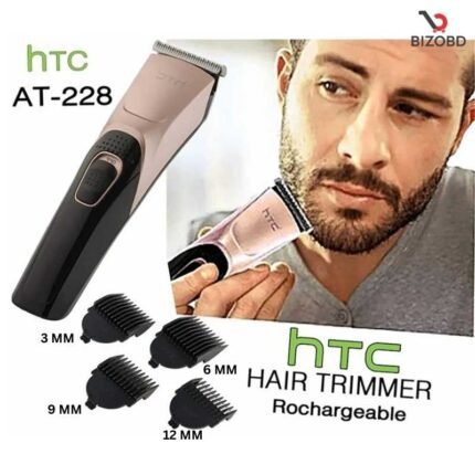 HTC AT-228 Rechargeable Cordless Hair Beard Trimmer Clipper for Men