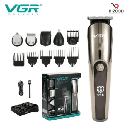 VGR V-107 Professional IPX6 Washable Grooming Kit Face, and Body 11 in 1 for Men