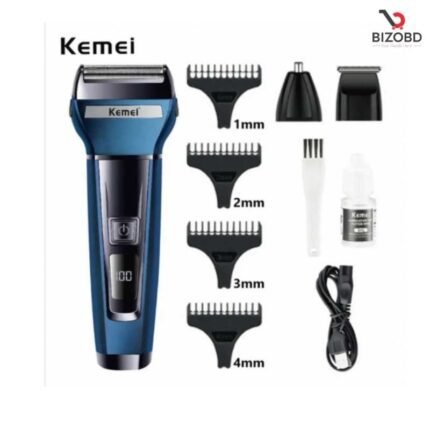 Kemei KM-6541 Multi-Functional 3-in-1 Hair Clipper, Shaver, and Nose Hair Trimmer for Men