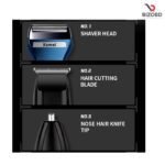 Kemei KM-6541 Multi-Functional 3-in-1 Hair Clipper, Shaver, and Nose Hair Trimmer for Men - Image 6