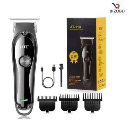 HTC AT 118 Zero Cutting Type-C Charge Portable With Smart Size Lithium Battery Strong Power For Outline Use Hair Trimmer