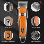 Kemei KM-1940 Adjustable Hair Trimmer Rechargeable Electric Cutting Machine Golden Metal Body Carbon Steel Blade Hair Clipper - Image 2