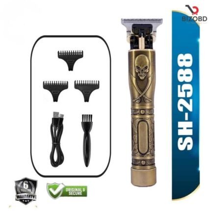 Shinon SH-2588 Electric Clipper Hair trimmer & shaver premium quality with gold color Aluminum metal built