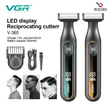 VGR 360 Hair Trimmer Waterproof Household Rechargeable Adjustable Hair Trimmer Full Body Washable Reciprocating Men's Trimmer