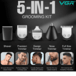 VGR V-108 Multi-Functional 10-in-1 Grooming Kit for Men - Image 3